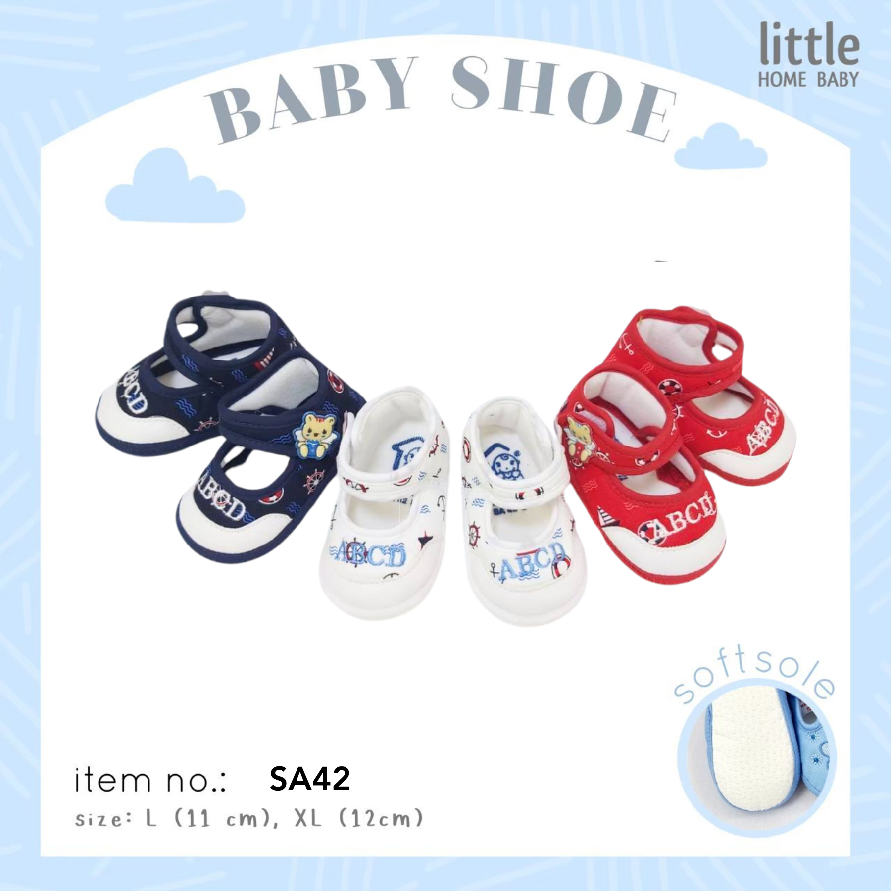 Baby Shoe - soft sole - size L-XL - Little Home Baby