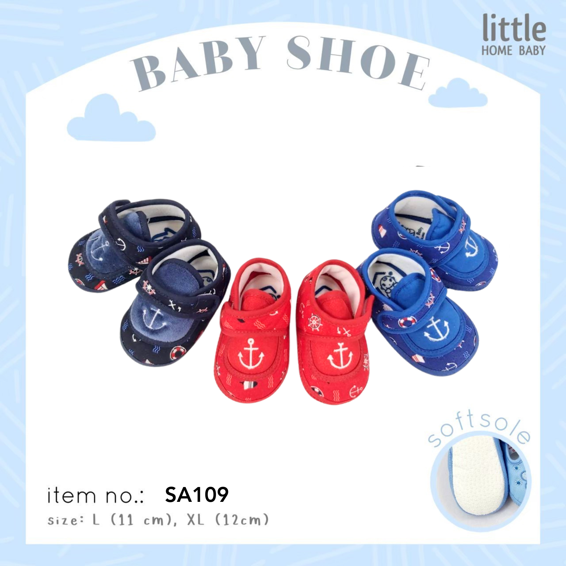Baby Shoe - soft sole - size L-XL - Little Home Baby