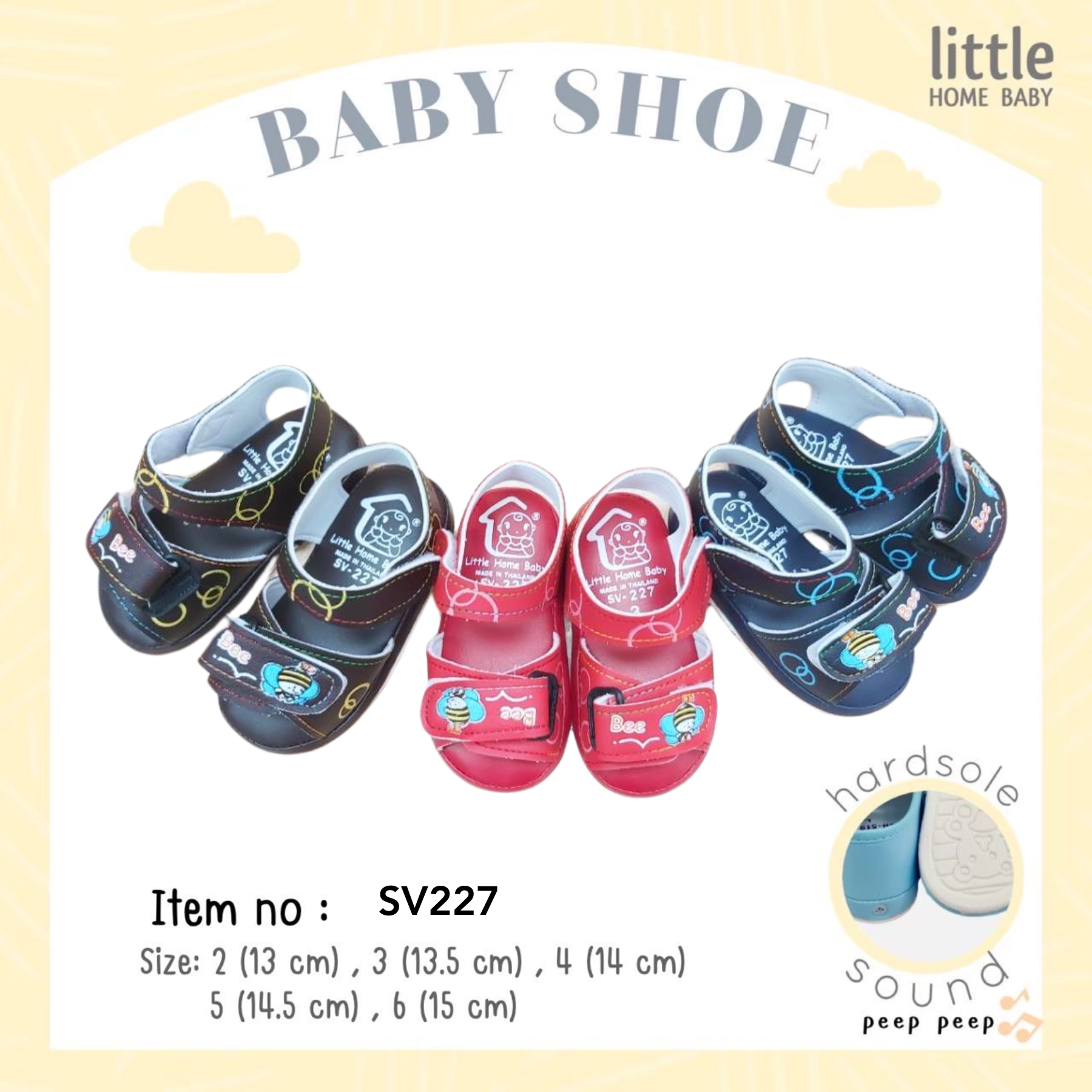 Baby Shoe with Sound - size 2-6 - Little Home Baby