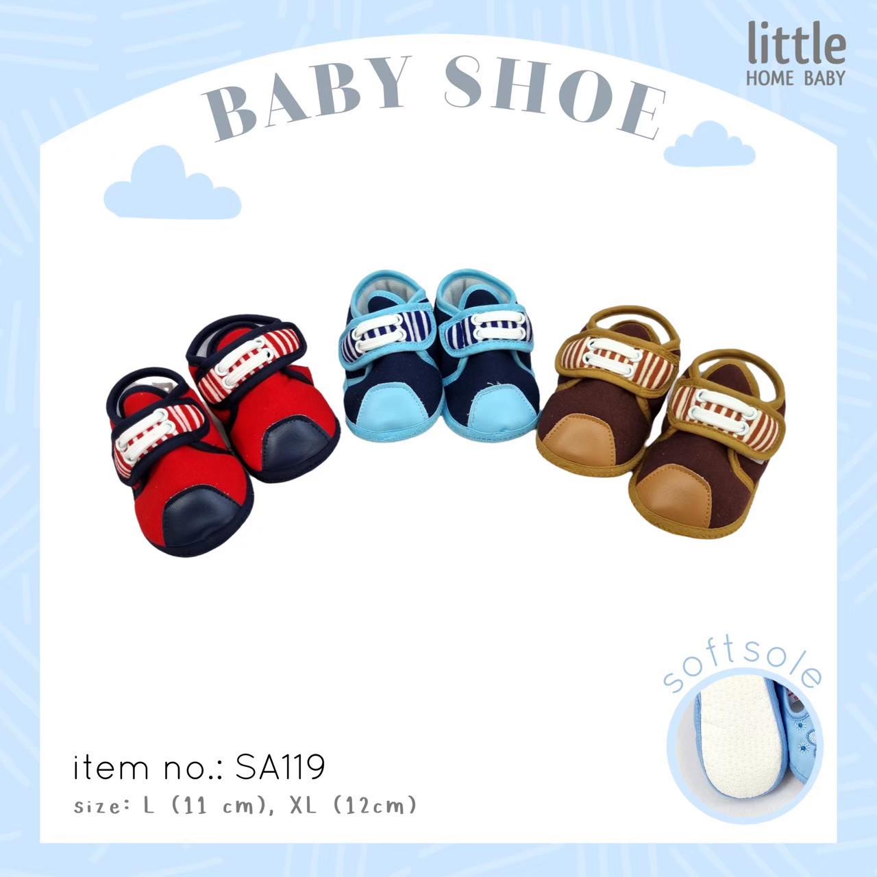 Baby Shoe - soft sole - size L-XL - Little Home Bab