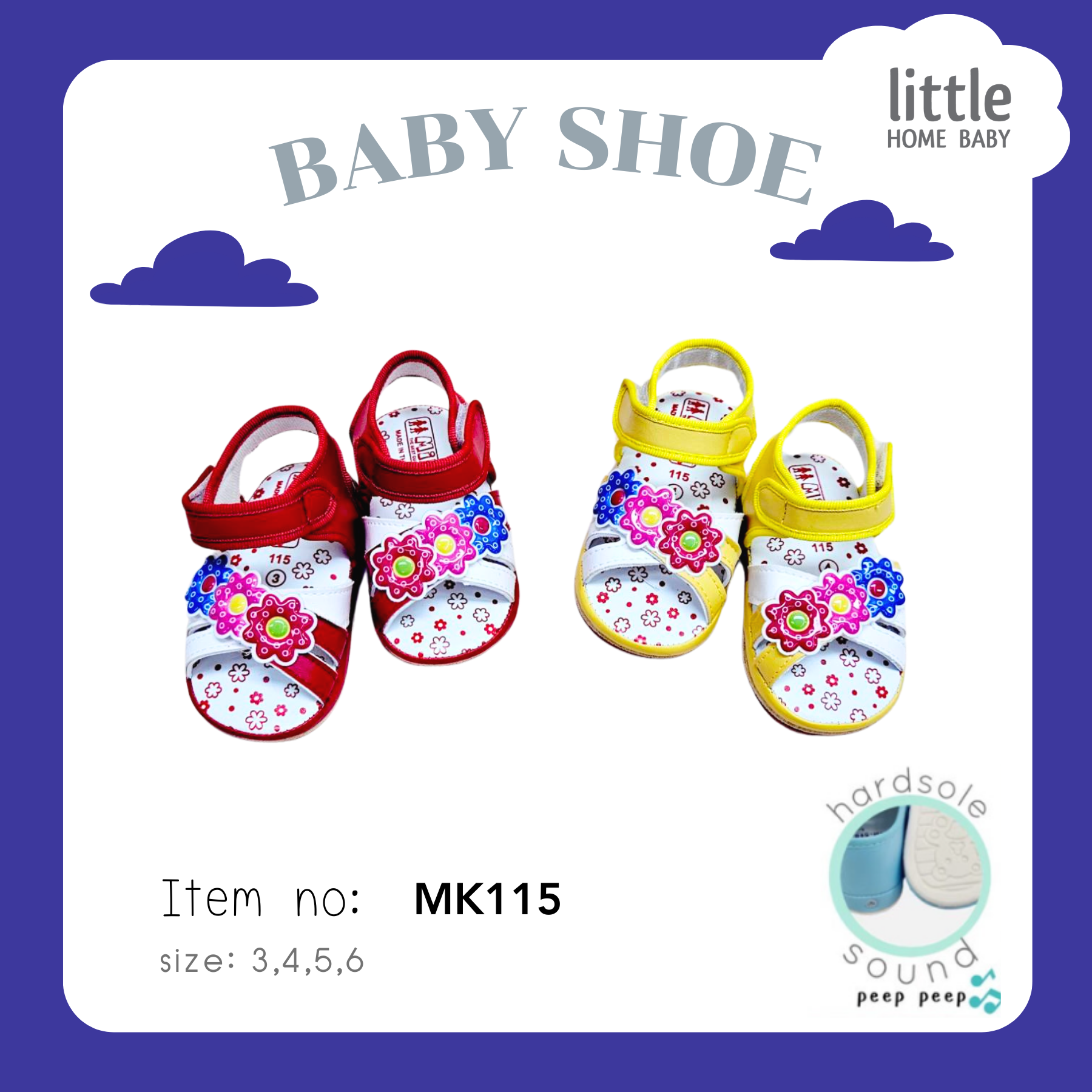 Baby Shoe with Sound - size 3-6 - Little Home Baby
