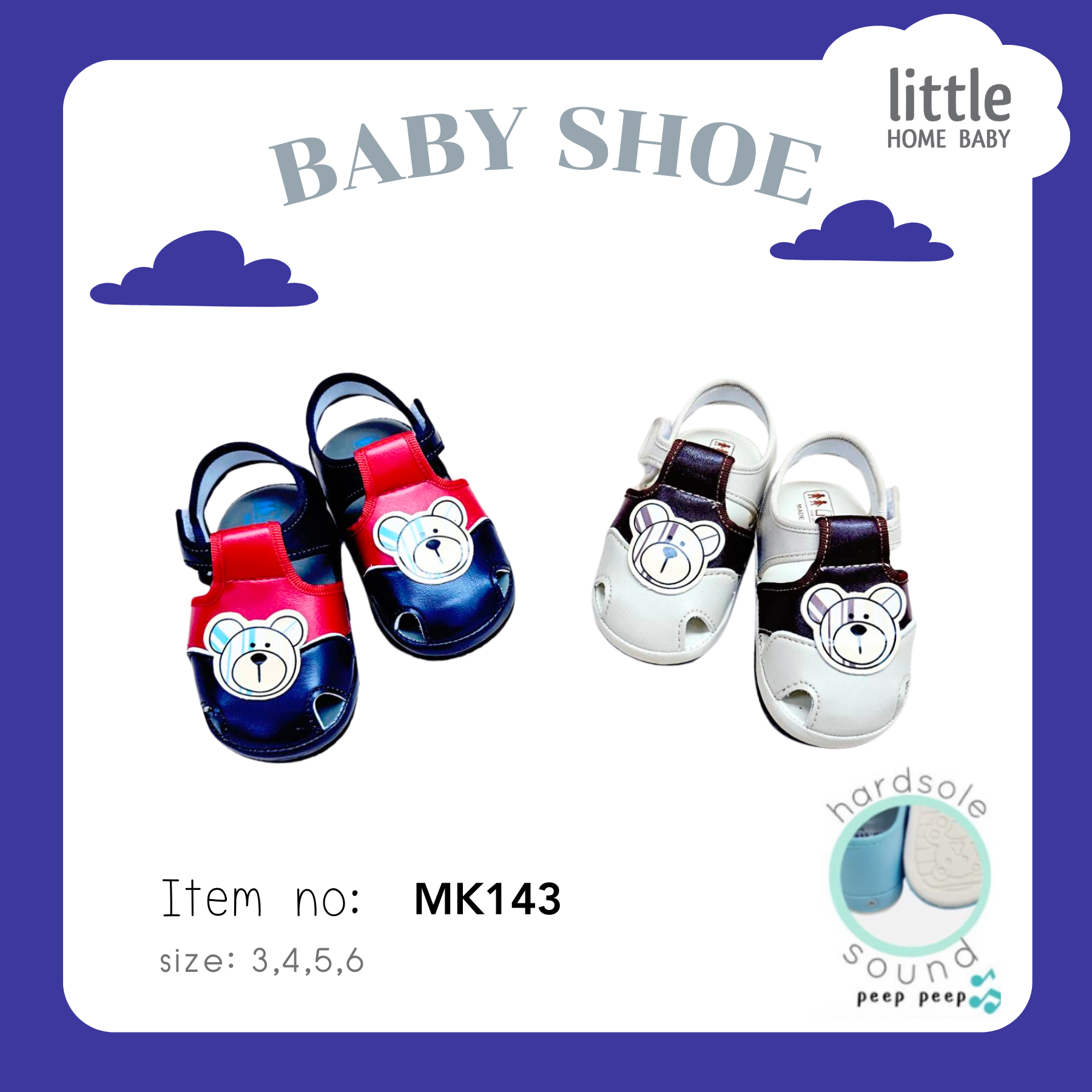 Baby Shoe with Sound - size 3-6 - Little Home Baby