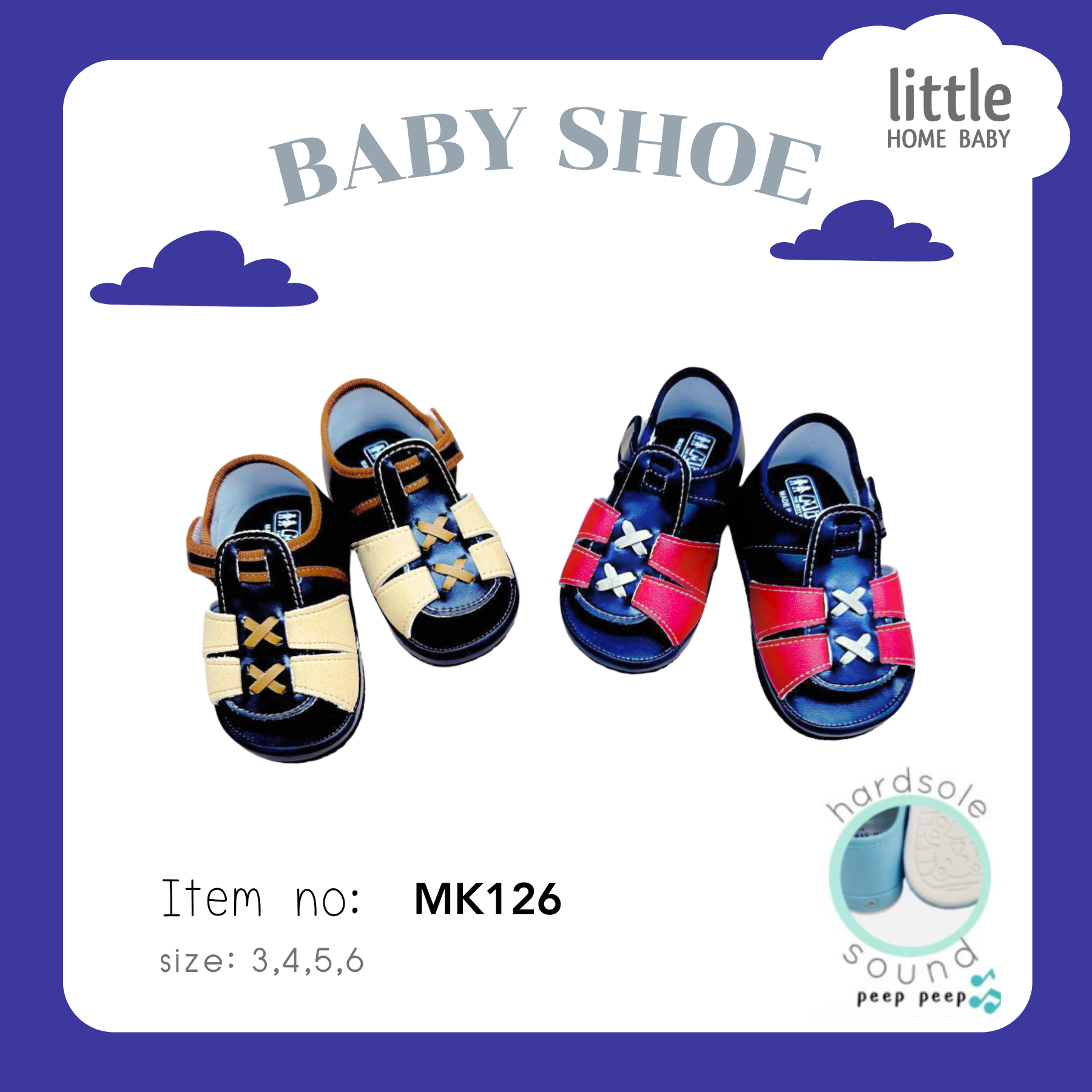 รองเท้าเด็ก มีเสียง ไซส์ 3-6 - Little Home Baby