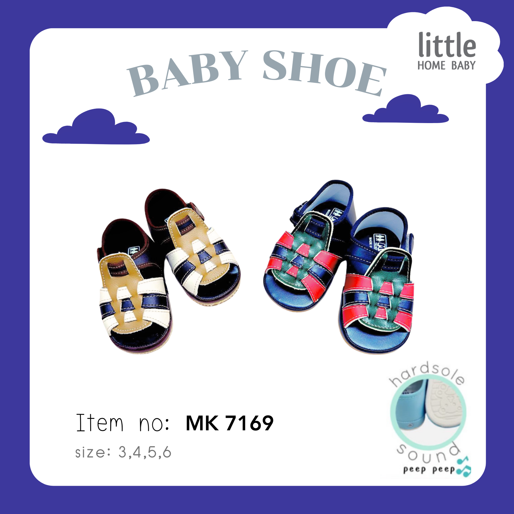 Baby Shoe with Sound - size 3-6 - Little Home Baby