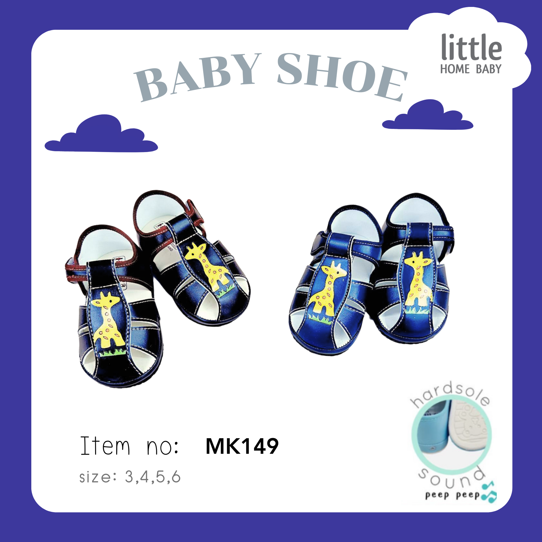 Baby Shoe with Sound - size 3-6 - Little Home Baby
