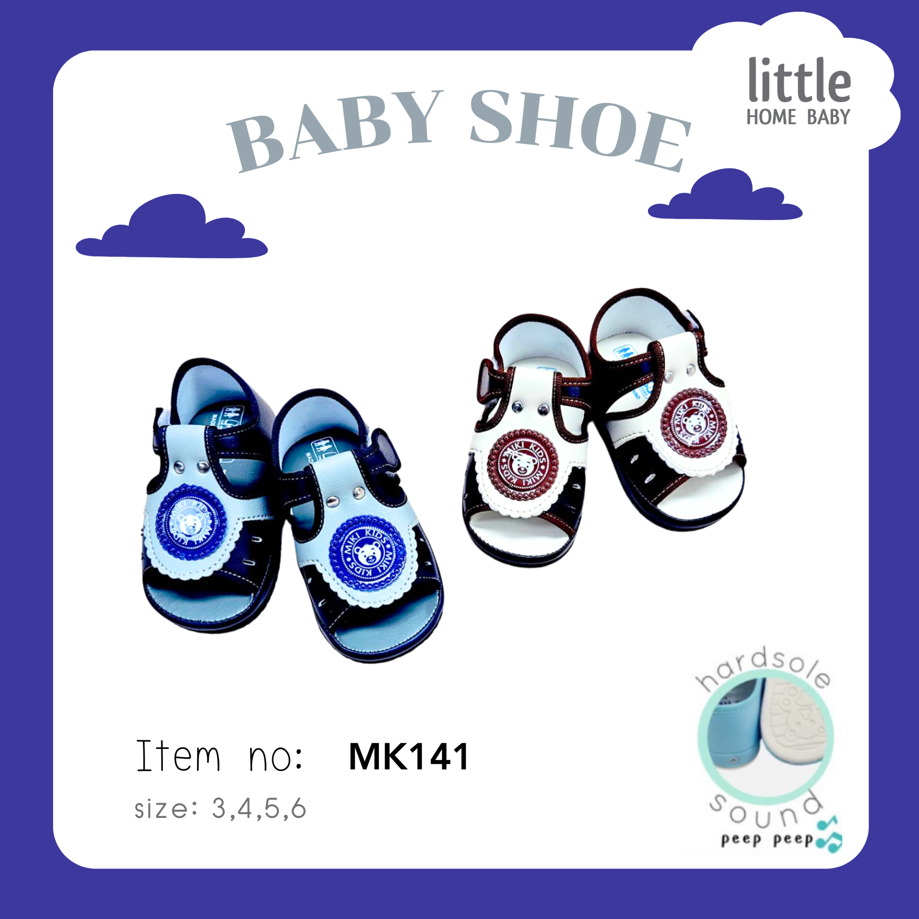 Baby Shoe with Sound - size 3-6 - Little Home Baby