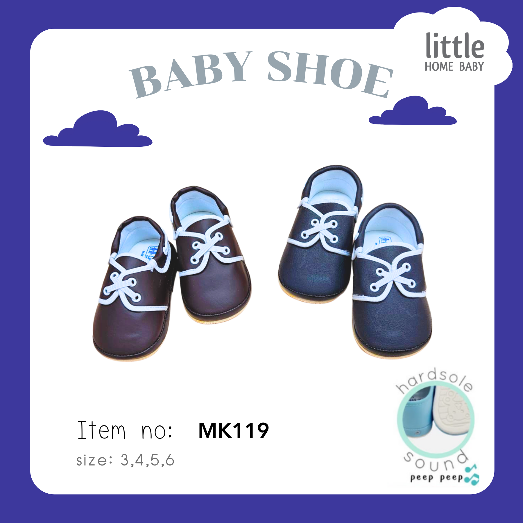 Baby Shoe with Sound - size 3-6 - Little Home Baby