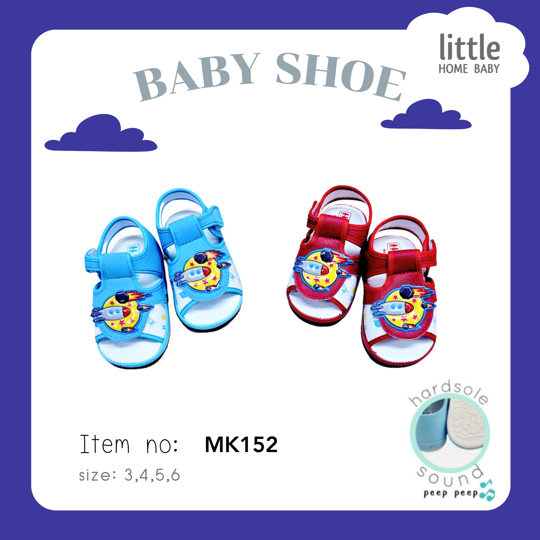 Baby Shoe with Sound - size 3-6 - Little Home Baby