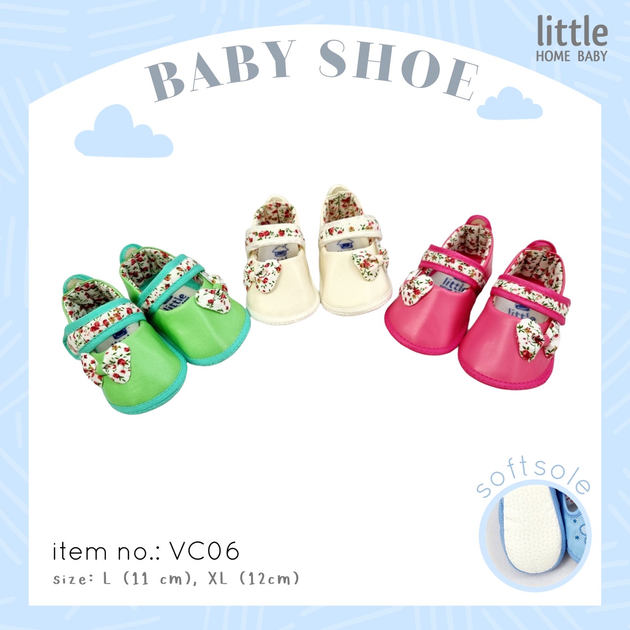 Baby Shoe soft sole size L-XL Little Home Bab