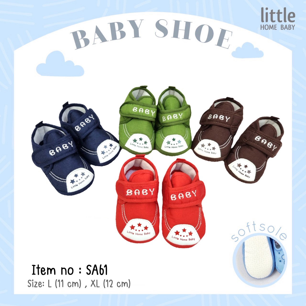 Baby Shoe - soft sole - size L-XL - Little Home Baby